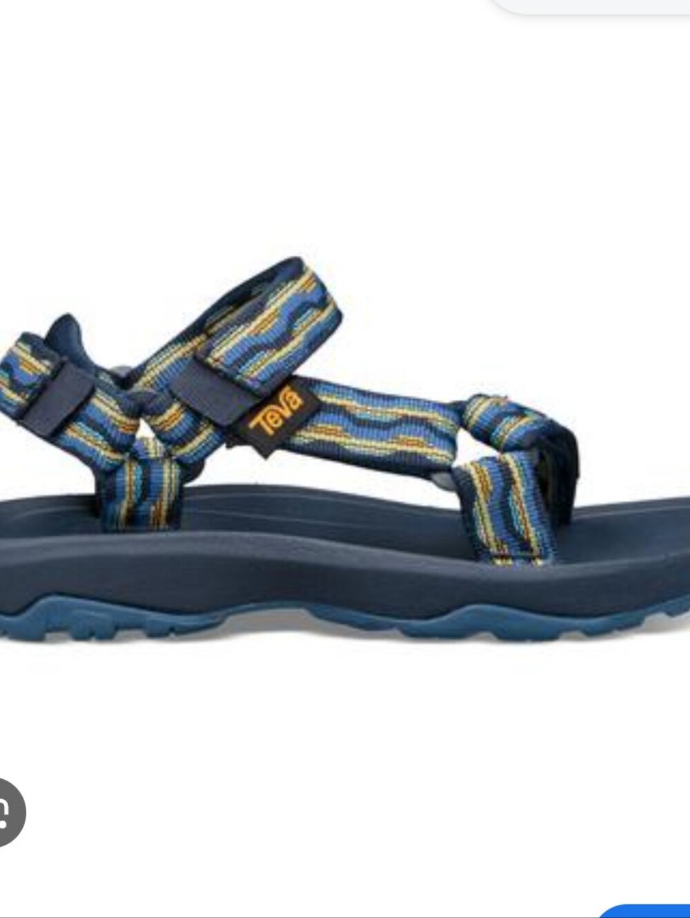 Teva Kids' Strappy Sandals in Navy with Blue & Yellow Accents